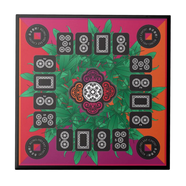 Mah Jongg Money Träd 2025 Ceramic Tile Kakelplatta (Framsidan)