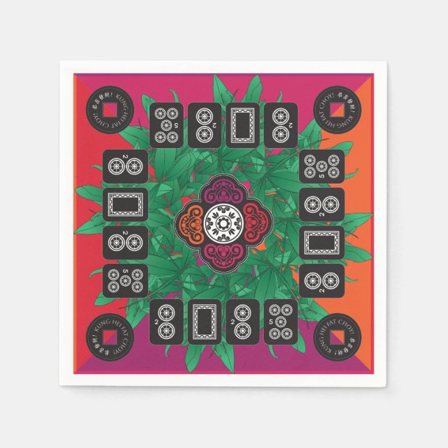 Mah Jongg Money Träd 2025 Napkins Pappersservett (Framsidan)