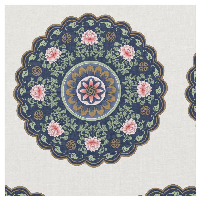 Mah Jongg Mönster Tyg (Närbild)