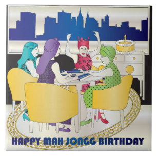 Mah Jongg New York Birthday Tile Kakelplatta