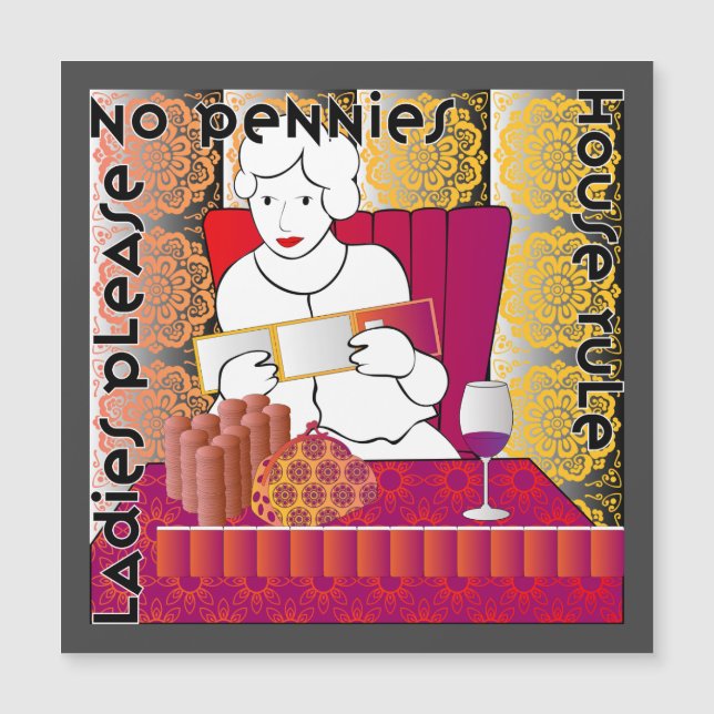 Mah Jongg No Pennies Magnet (Framsida)