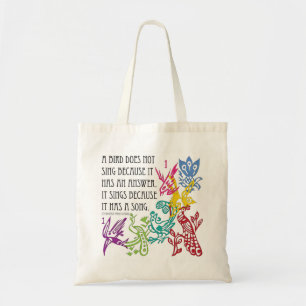 Mah Jongg One Bams Birds/Proverb Bag Tygkasse