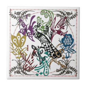 Mah Jongg One Bams Birds Tile Kakelplatta