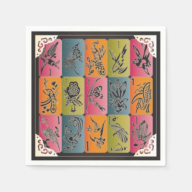 Mah Jongg One Bams Pappersservett (Framsidan)