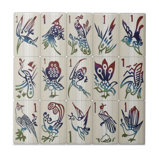 Mah Jongg One Bams Tile Kakelplatta (Framsidan)