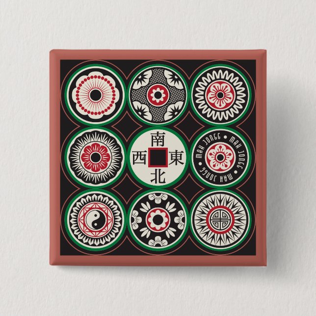 Mah Jongg One Dots Coin Button Knapp (Framsida)