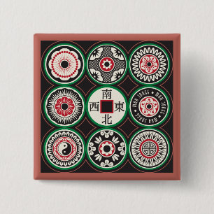 Mah Jongg One Dots Coin Button Knapp