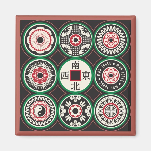 Mah Jongg One Dots Coin Magnet Card (Framsidan)