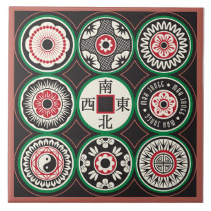 Mah Jongg One Dots Coin Tile Kakelplatta