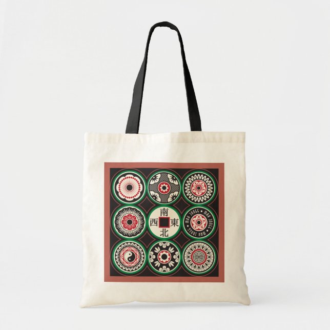 Mah Jongg One Dots Coin Tote Tygkasse (Framsidan)