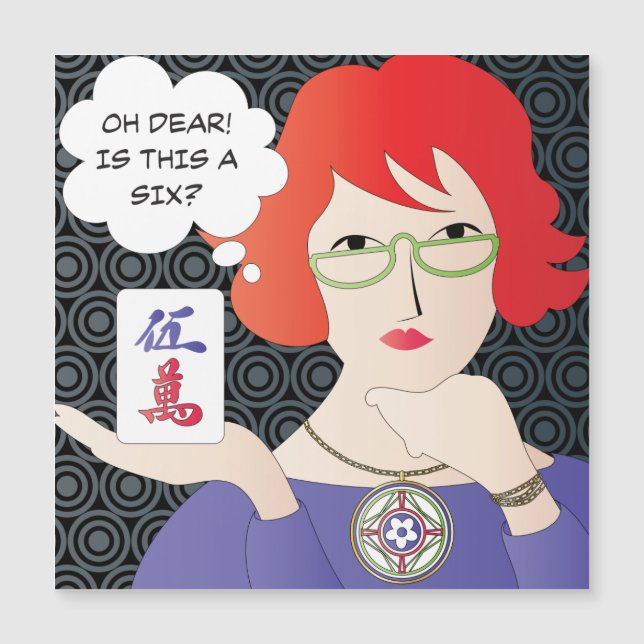 Mah Jongg Ord Cracks Magnet Card (Framsida)
