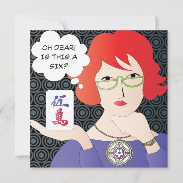 Mah Jongg Ord har ett vanligt kort (Framsida)