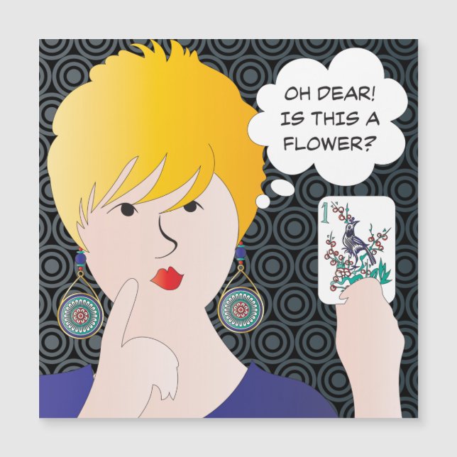 Mah Jongg Ord One Bam Magnet Card (Framsida)