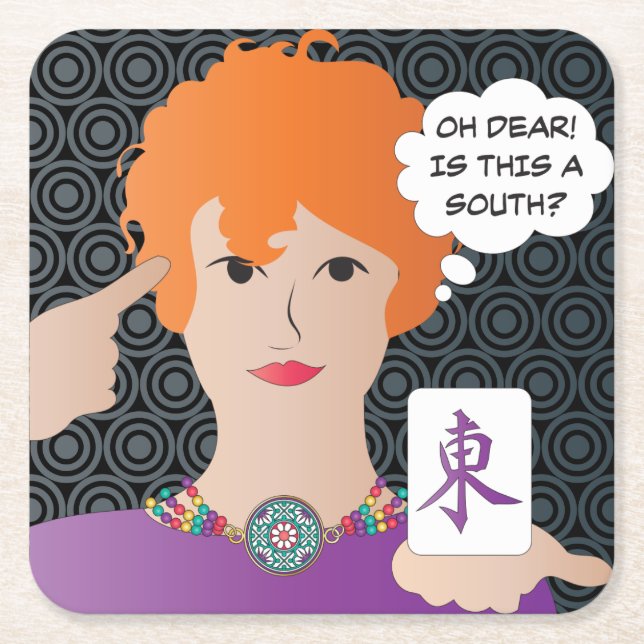 Mah Jongg Ord Vind Underlägg Papper Kvadrat (Framsidan)