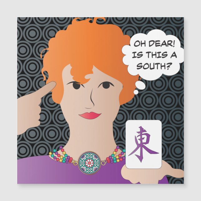 Mah Jongg Ord Vinds Magnet Card (Framsida)