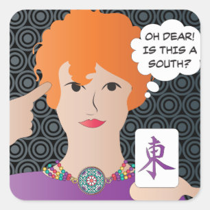 Mah Jongg Ord Vinds Stickers Fyrkantigt Klistermärke