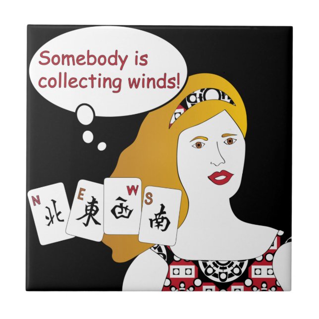 Mah Jongg Ord Vinds Tile Kakelplatta (Framsidan)