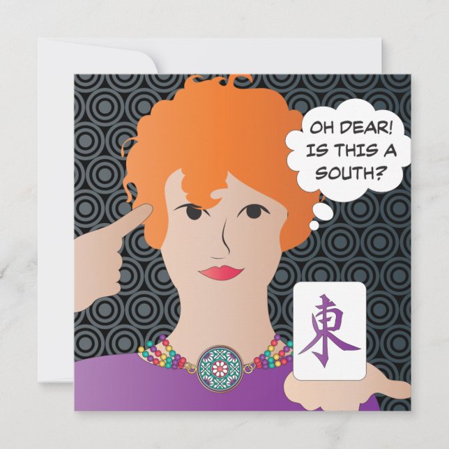 Mah Jongg-ordstävlor Vindar Platt Kort (Framsida)