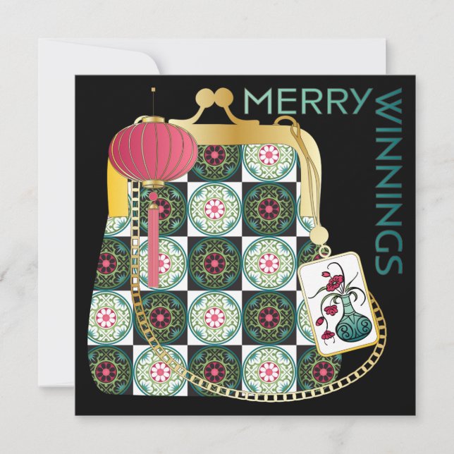 Mah Jongg-plånbok Semester Platt Kort (Framsida)