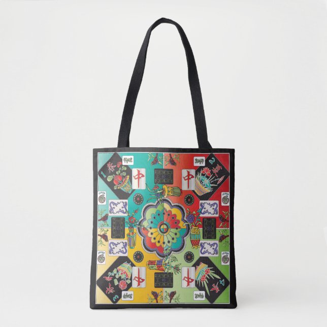 Mah Jongg-plattor Totebag Tygkasse (Framsida)