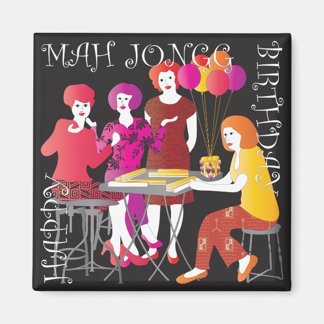 Mah Jongg Present Birthday Magnet (Framsidan)