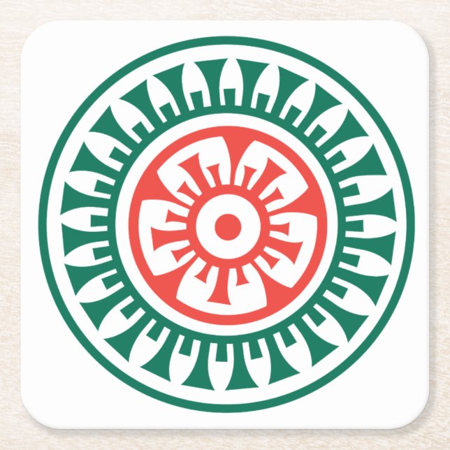 Mah Jongg pricker kustfartyget Underlägg Papper Kvadrat (Framsidan)