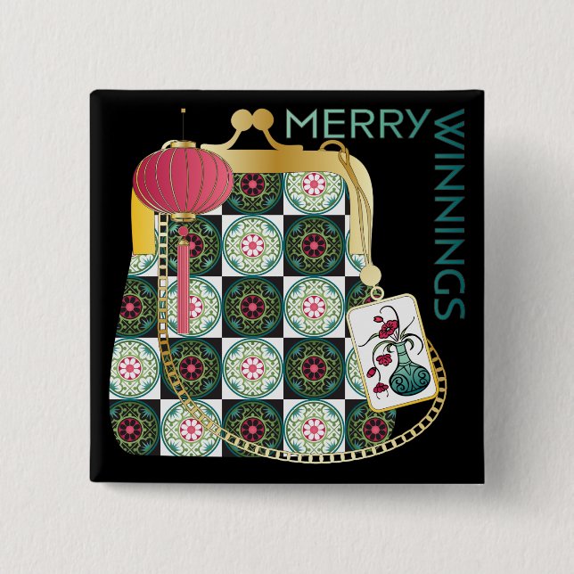 Mah Jongg Purse Helgdag Button Knapp (Framsida)