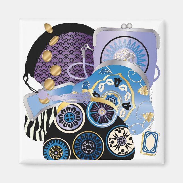 Mah Jongg Purses Blue Magnet (Framsidan)