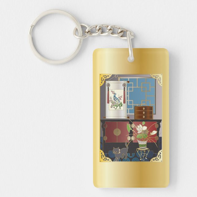 Mah Jongg Red Cabinet Keychain (Framsidan)