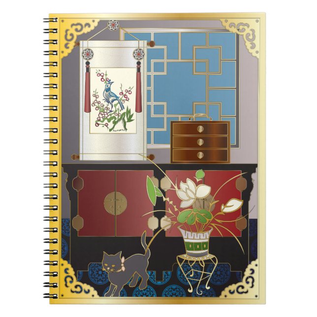 Mah Jongg Red Cabinet Notebook Anteckningsbok (Framsidan)