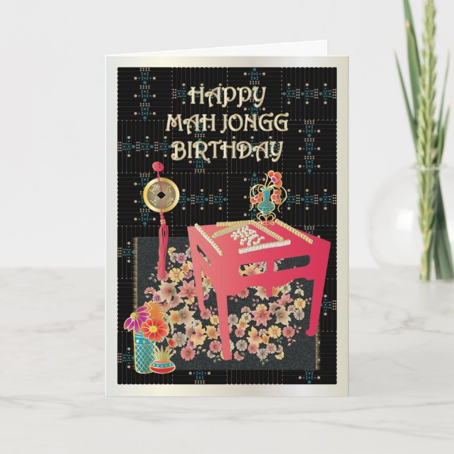 Mah Jongg Röd Bord Kort (Framsida)