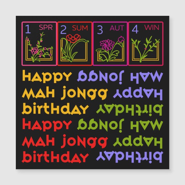 Mah Jongg Seasons Birthday Magnet (Framsida)