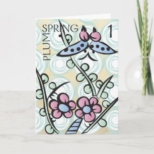 Mah Jongg Seasons Vår Card Tack Kort