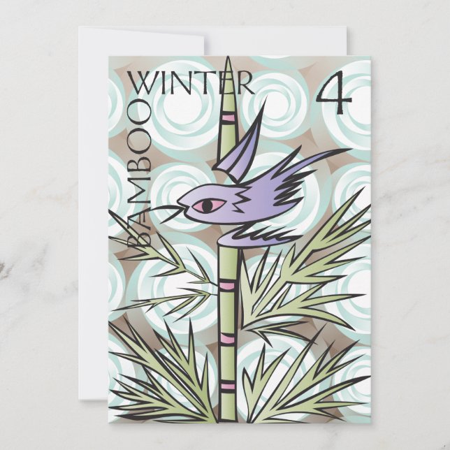 Mah Jongg Seasons Winter Flat Card Tack Kort (Framsida)