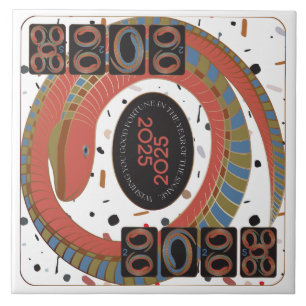 Mah Jongg Snake 2025 Ceramic Tile Kakelplatta