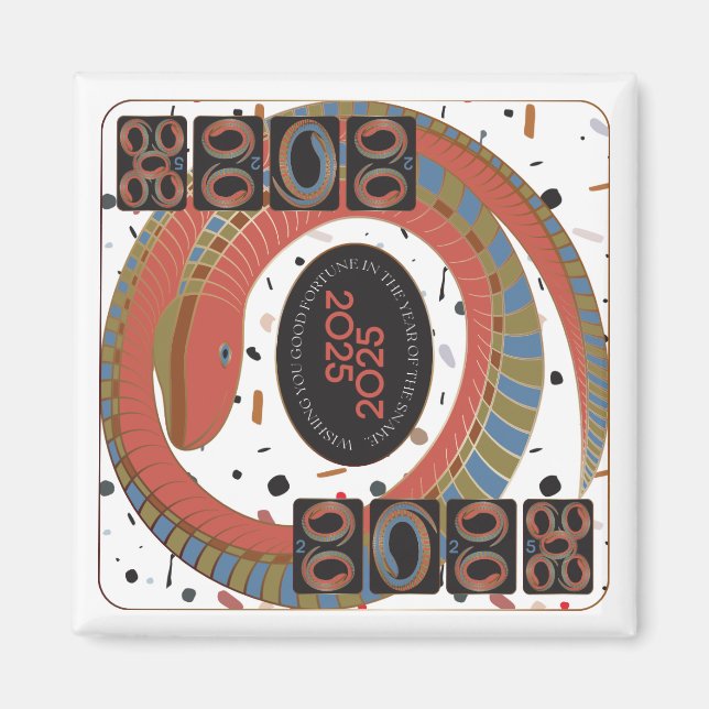 Mah Jongg Snake 2025 Magnet (Framsidan)