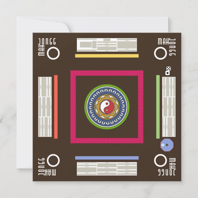 Mah Jongg-spelkort Inbjudningar (Framsida)