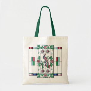 Mah Jongg Stached Glass Tote Tygkasse