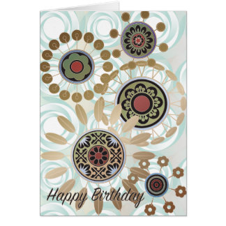 Mah Jongg Starburst Dots Birthday Card Hälsningskort