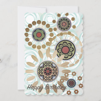 Mah Jongg Starburst Dots Birthday Flat Card Inbjudningar