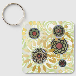 Mah Jongg Starburst Dots Keychain Nyckelring