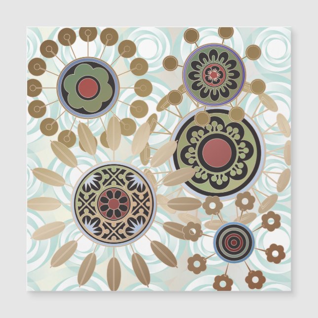 Mah Jongg Starburst Dots Magnet Card (Framsida)