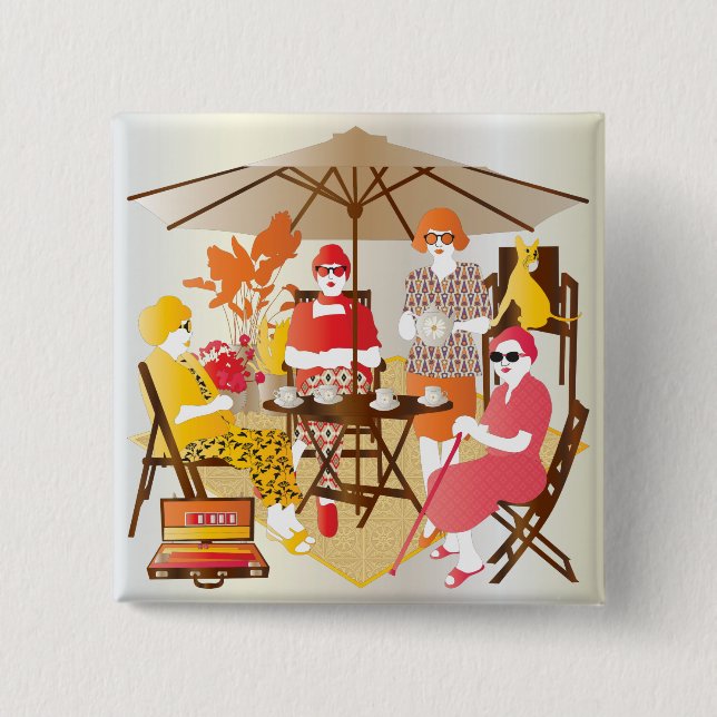 Mah Jongg Tea Party Knapp (Framsida)