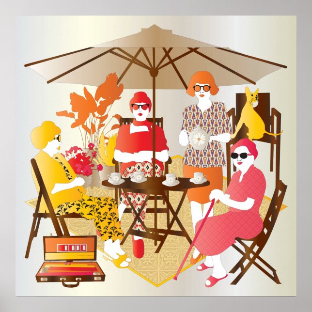 Mah Jongg Tea Party Poster (Framsidan)