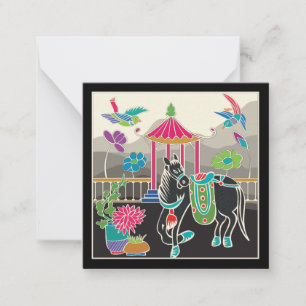 Mah Jongg Tiles Horse Card Small Anteckningskort