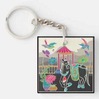 Mah Jongg Tiles Horse Keychain