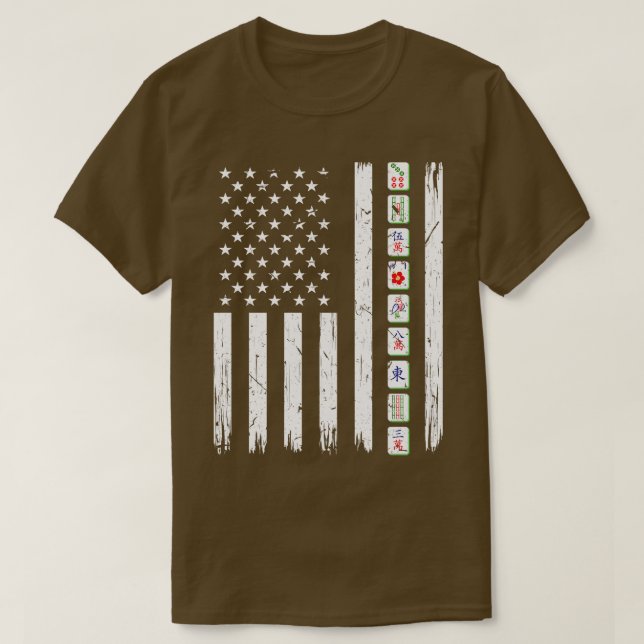 Mah Jongg Tiles Manar Women USA flagga Mahjong T Shirt (Design framsida)