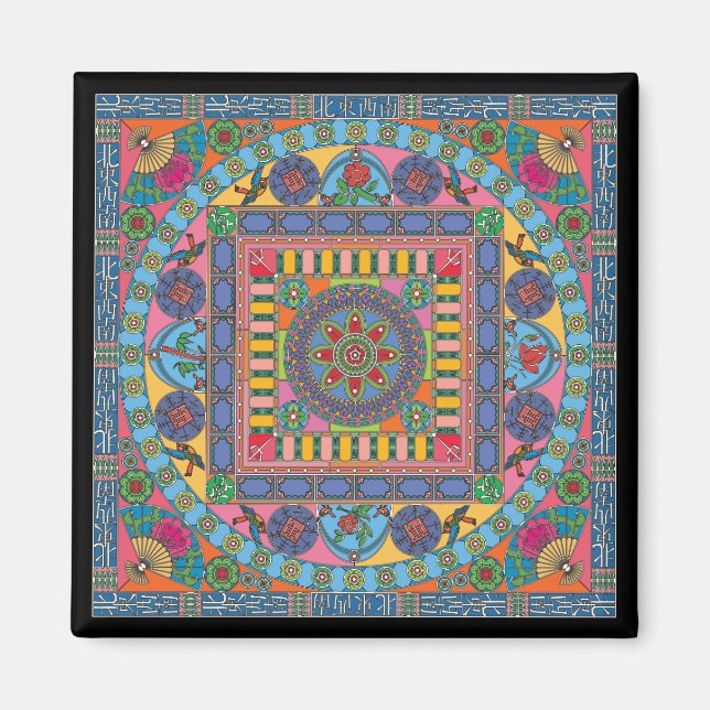 Mah Jongg Tiles Mandala Magnet (Framsidan)