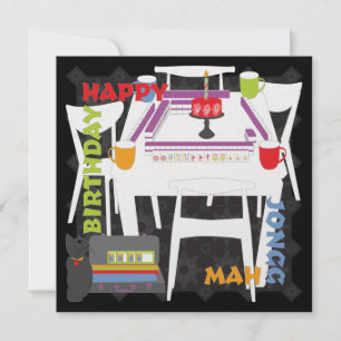 Mah Jongg Tiles och Bord Flat Card Inbjudningar