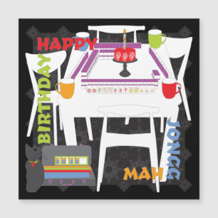 Mah Jongg Tiles och Bord Magnet Card